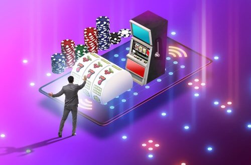 slot game odds Businessman in online casino concept