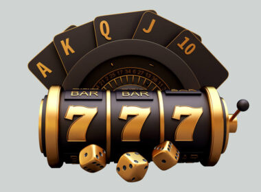 casino slot machine roulette dice set card chips 3d render 3d rendering illustration