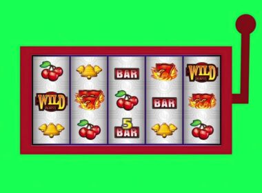 3d illustration - Slot machine winning on green screen
